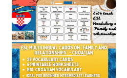 ESL Vocabulary Flashcards - Family and Relationships - Croatian