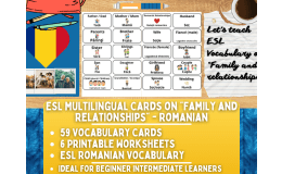ESL Vocabulary Flashcards - Family and Relationships - Romanian