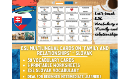 ESL Vocabulary Flashcards - Family and Relationships - Slovak
