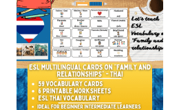 ESL Vocabulary Flashcards - Family and Relationships - Thai