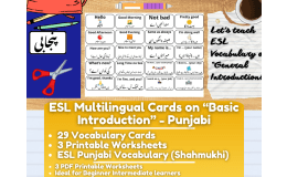 ESL Vocabulary Flashcards - Introductions - Punjabi - Shahmukhi