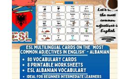 ESL Vocabulary Flashcards - Most Common Adjectives - Albanian