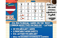 ESL Vocabulary Flashcards - Most Common Adjectives - Latvian
