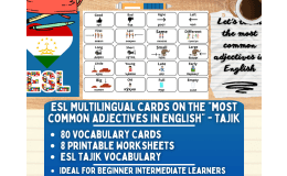 ESL Vocabulary Flashcards - Most Common Adjectives - Tajik