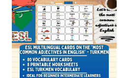 ESL Vocabulary Flashcards - Most Common Adjectives - Turkmen