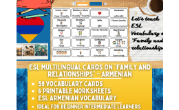 ESL Vocabulary Flashcards on "Family and Realtionships" - Armenian