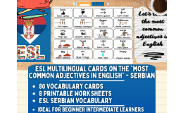 ESL Vocabulry Flashcards - Most Common Adjectives - Serbian