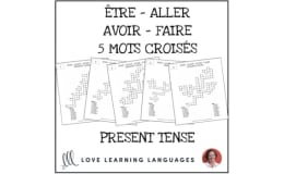 Être - Aller - Avoir - Faire - 5 Crossword Puzzles - Distance Learning