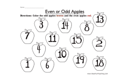 Even and Odd Apples Worksheet
