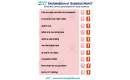 Exclamation or Question Mark Activity