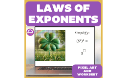 Exponent Rules - Laws of Exponents Pixel Art