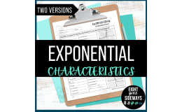 Exponential Function Characteristics Worksheet