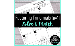 Factoring Trinomials Worksheet – When a = 1