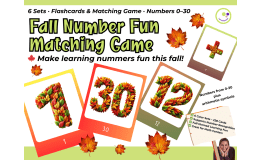 Fall Number Flashcards – 0–30 Memory and Sequencing Games