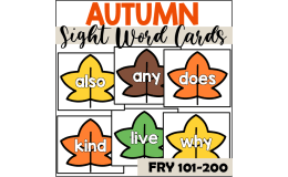 Fall Sight Word Cards for Fry 101-200