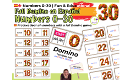 Fall Spanish Domino Game – Numbers and Number Words 0–30
