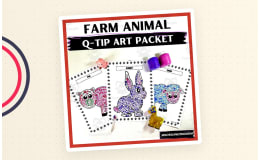 Farm Animal Q-Tip Art Packet