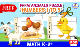FARM ANIMALS PUZZLE - Numbers 1 to 5