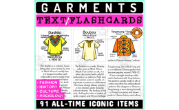Fashion Clothing Costume Info Text Flashcards Catalog