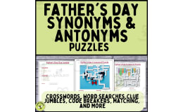 Father's Day Synonyms and Antonyms Puzzle Activities