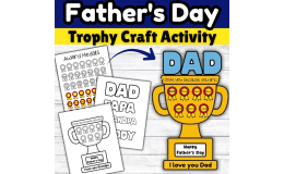 Father's Day Trophy Craft Activity All About My Dad Questionnaire