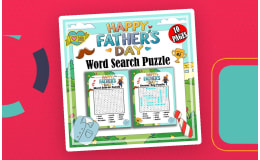 Father's Day Word Search Puzzle Kindergarten Game Activities
