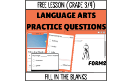 Fill in the Blanks Sample - Vocabulary Grade 3-4 (Forms)