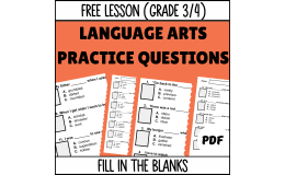 Fill in the Blanks Sample - Vocabulary Grade 3-4 (PDF)