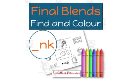 Final NK Blend Worksheet: Phonemic Awareness activities