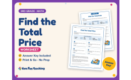 Find the Total Price Worksheet – 3rd Grade Addition & Money Practice