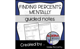 Finding Percents Mentally Math Worksheet