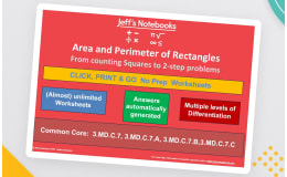 Finding Area & Perimeter of Rectangles Set