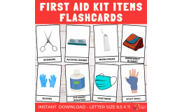 First Aid Kit Items Flashcards | Emergency Safety Supplies Recognition