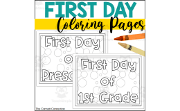 First Day of School Coloring Sheets