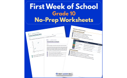 First Week of School Grade 10 | No-Prep Worksheets