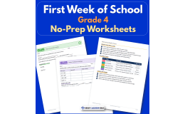 First Week of School Grade 4 | No-Prep Worksheets