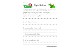 Fixing Capitalization Errors Worksheet