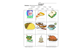 Food Names Worksheet - Word Bank