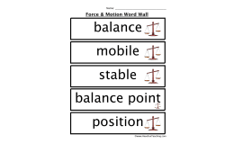 Force and Motion Word Wall