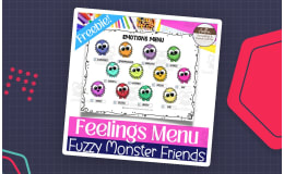 Free Fuzzy Monsters Emotions Menu-- Feelings Chart