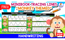 FREE MINIBOOK TRACING LINES | Monkey Themed