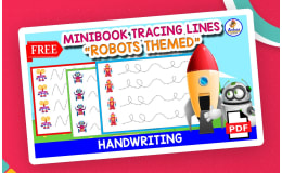 FREE MINIBOOK TRACING LINES | Robot Themed