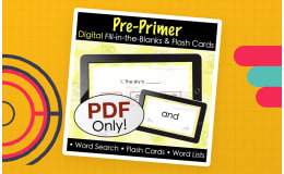 FREE Pre-Primer Dolch Sight Words - Digital Fill-in Quiz, Flash Cards, and Lists