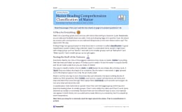 Free Reading Passage: Classification of Matter PDF