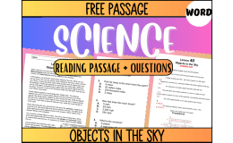 Free Reading Passage: Objects in the Sky (Word)