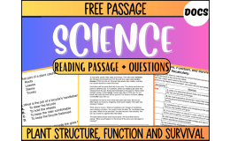 Free Reading Passage: Plant Structure, Function, and Survival (Docs)