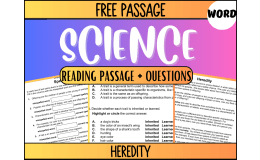 Free Science Reading Passage: Heredity (Word)