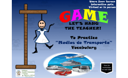 Free Spanish Interactive Hangman Game to Practice Medios de Transporte