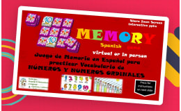 Free Spanish Interactive Memory Game Los Numeros y Numeros Ordinales