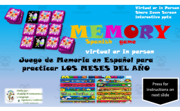 Free Spanish Interactive Memory Game to Practice Los Meses del Ano